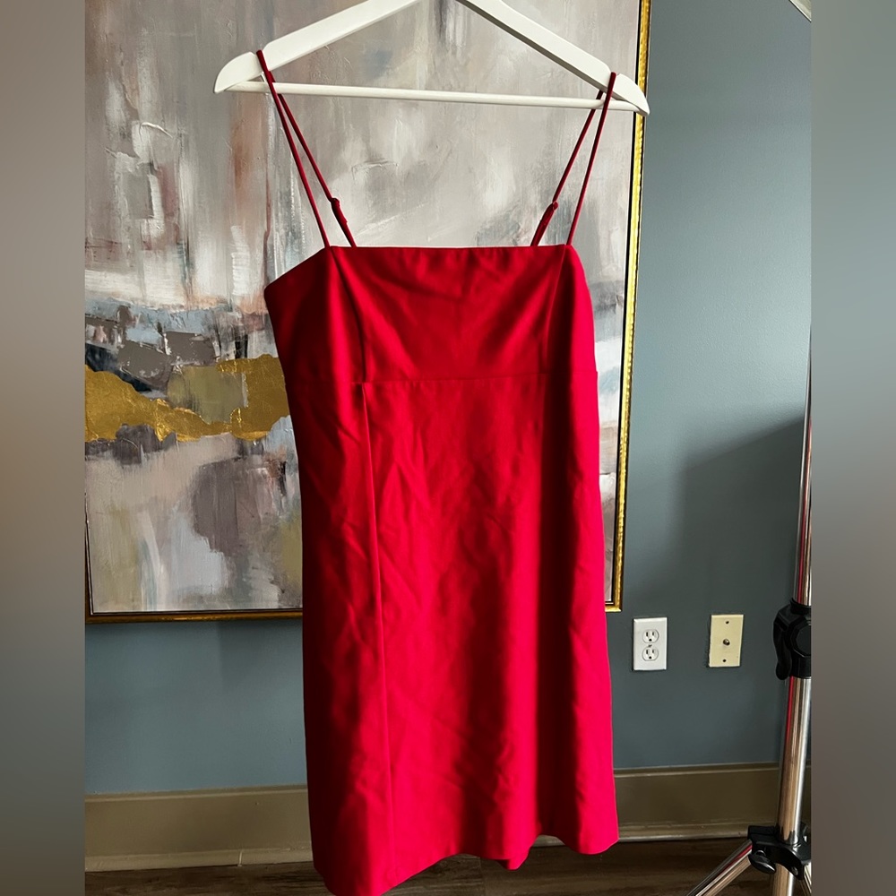 Red spaghetti strap dress